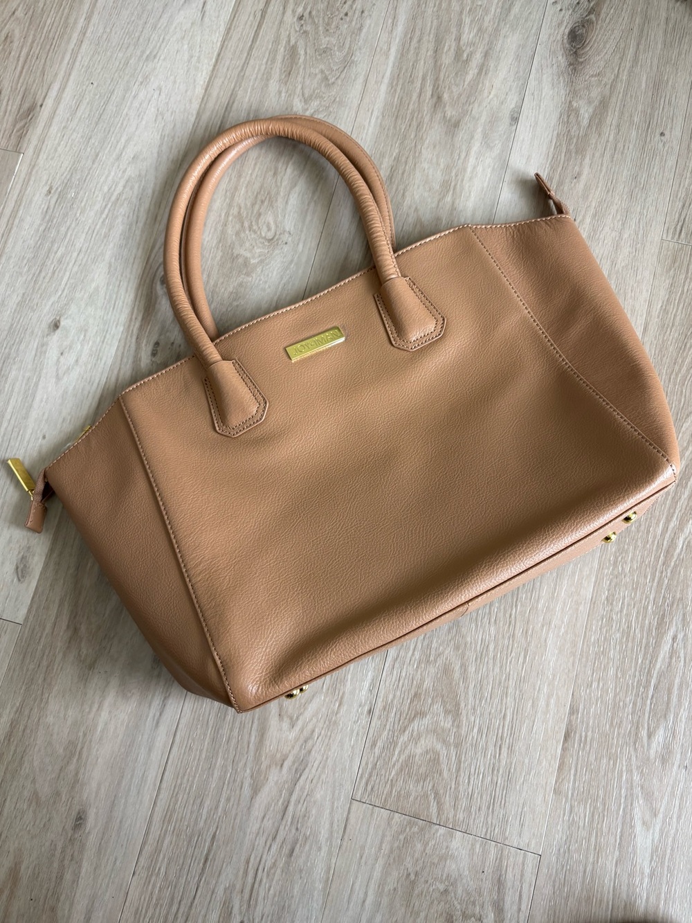 Joy & Iman Brown And Gold Large Shoulder Tote